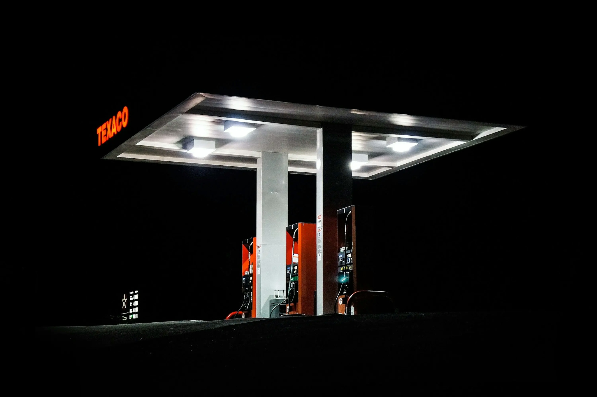 A photo of a petrol station